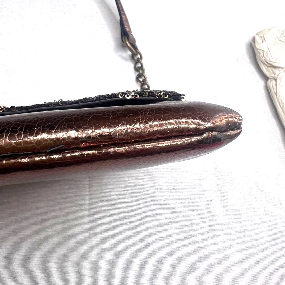 Simply Vera Metallic Bronze/Sequin Clutch/Shoulder Bag - Picture 11 of 15